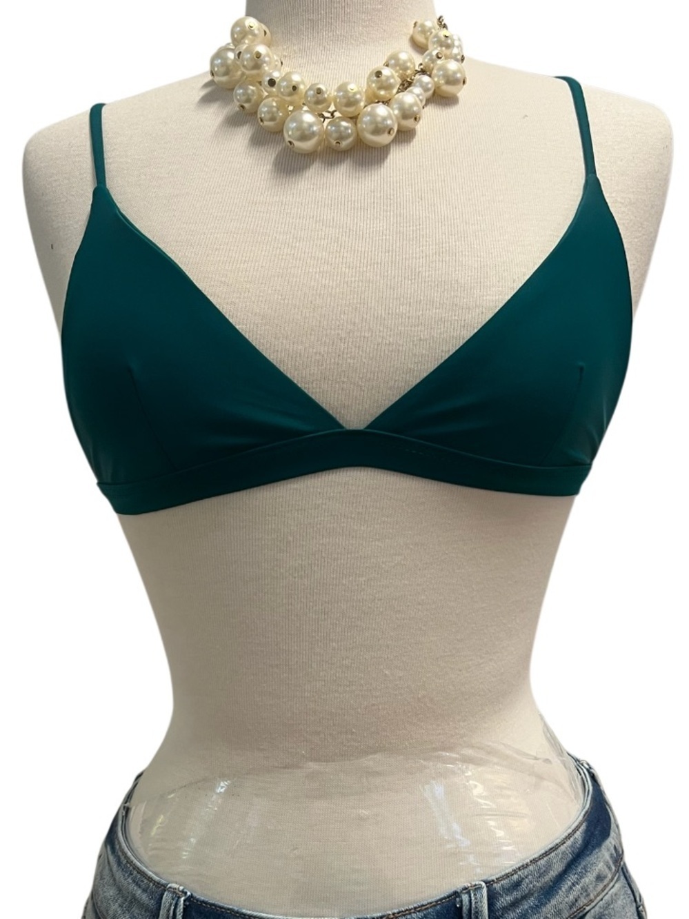 FULL TILT SWIM - 👙Everyday Teal Triangle Bralette with Thin Straps